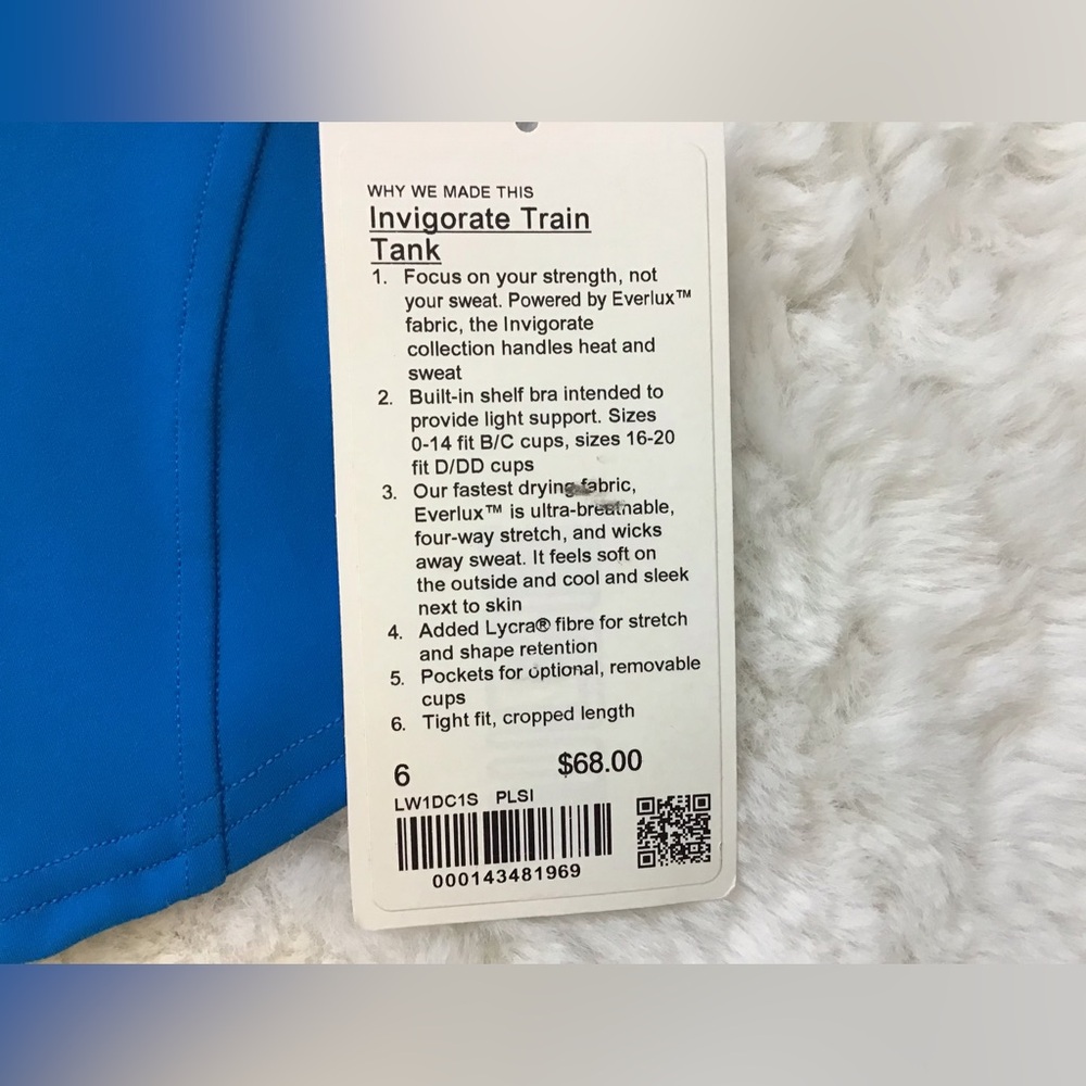 🌼. Lululemon Invigorate Training Tank Top
Poolside blue size 6 - Picture 9 of 11